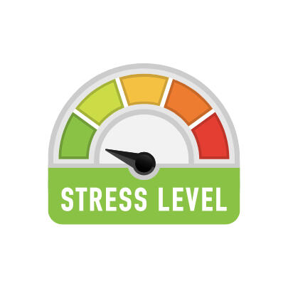 Stress level indicator icon, to represent that there is low levels of stress.